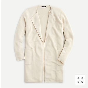 J Crew Juliette Collarless Linen Sweater Blazer